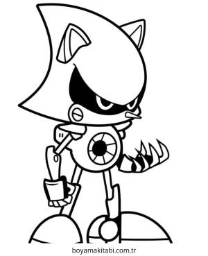 Sonic boyama sayfası – çizgi film temalı, basit çizim