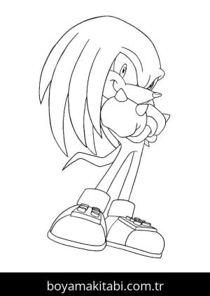 Sonic boyama sayfası – çizgi film temalı, basit çizim