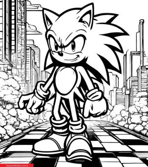 Sonic boyama sayfası, Sonic coloring page, , 