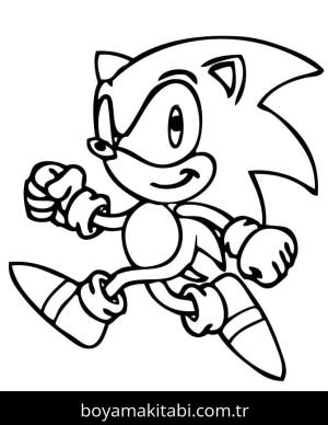Sonic boyama sayfası – sevimli karakter, sanatsal çalışma