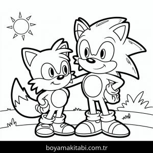 Sonic boyama sayfası – sevimli karakter, sanatsal çalışma