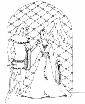 Şövalye boyama sayfası,  coloring page, Şövalye ve Prenses, 