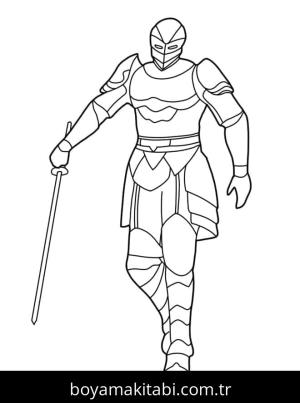 Şövalye boyama sayfası – boyama çalışması, yaratıcılığı geliştirir