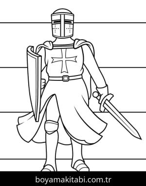 Şövalye boyama sayfası – eğitici aktivite, yaratıcılık
