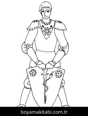 Şövalye boyama sayfası – evde etkinlik, ücretsiz yazdır