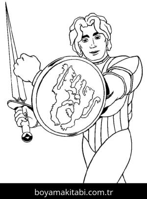 Şövalye boyama sayfası – sanatsal çalışma, çocuklar için