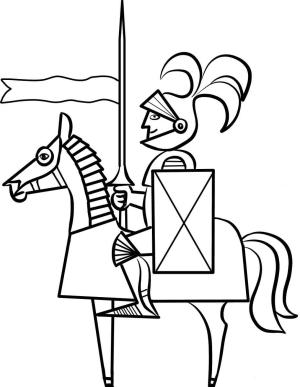 Şövalye boyama sayfası,  coloring page, At ve şövalye, 