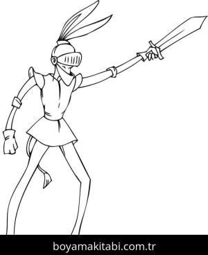 Şövalye boyama sayfası – kolay boyama, eğitici aktivite