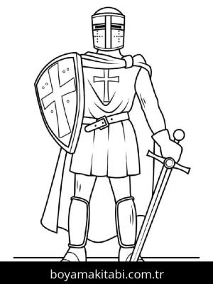 Şövalye boyama sayfası – boyama etkinliği, çocuk aktivitesi