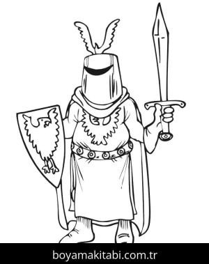 Şövalye boyama sayfası – eğlenceli etkinlik, el becerilerini geliştirir