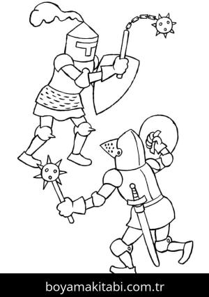 Şövalye boyama sayfası – boyama çalışması, yaratıcılığı geliştirir