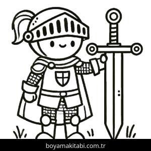 Şövalye boyama sayfası – yaratıcılık, eğlenceli etkinlik
