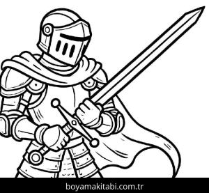 Şövalye boyama sayfası – evde etkinlik, ücretsiz yazdır