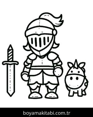 Şövalye boyama sayfası – yaratıcılık, eğlenceli etkinlik