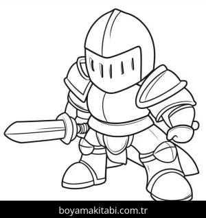 Şövalye boyama sayfası – okul öncesi, evde etkinlik