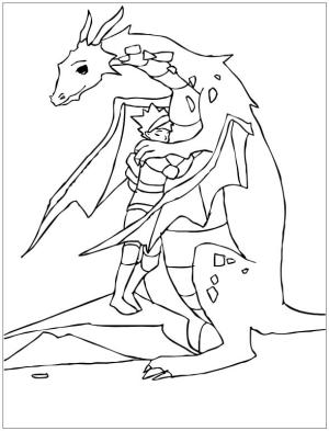 Şövalye boyama sayfası,  coloring page, Dragon ile Şövalye, 