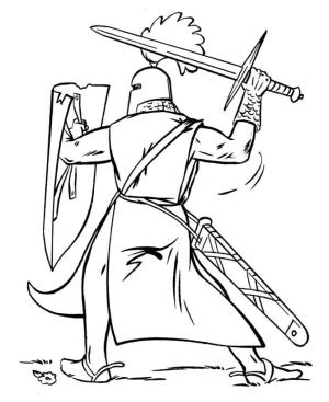 Şövalye boyama sayfası,  coloring page, Kavga şövalyesi, 