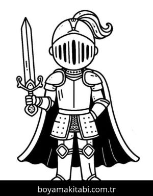 Şövalye boyama sayfası – okul öncesi, evde etkinlik