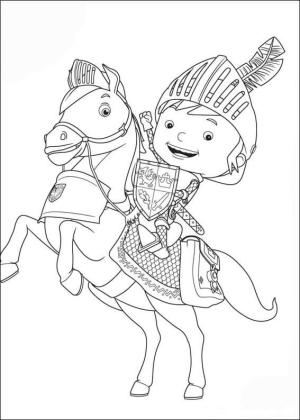 Şövalye boyama sayfası,  coloring page, Atlı Şövalye Mike, 