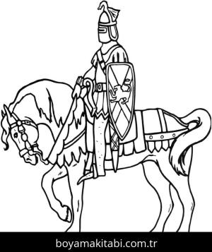 Şövalye boyama sayfası – yaratıcılığı geliştirir, keyifli zaman