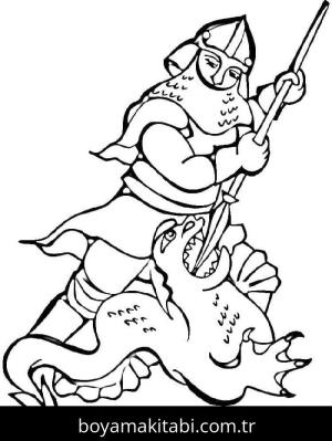 Şövalye boyama sayfası – keyifli zaman, renkli çizimler