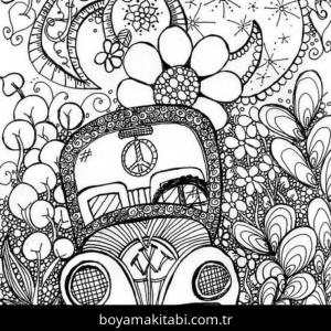 Soyut boyama sayfası – el becerilerini geliştirir, boyama çalışması