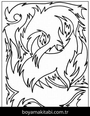 Soyut boyama sayfası – sevimli karakter, sanatsal çalışma