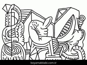 Soyut boyama sayfası – sanatsal çalışma, çocuklar için