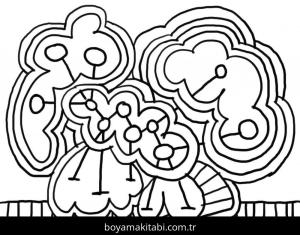 Soyut boyama sayfası – yaratıcılık, eğlenceli etkinlik