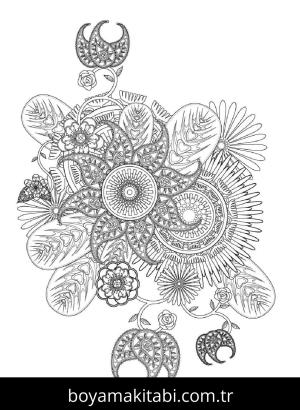 Soyut boyama sayfası – sevimli karakter, sanatsal çalışma