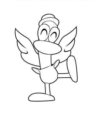 Sözcük Dünya boyama sayfası,  coloring page, Pocoyo Sevimli Ördek, 