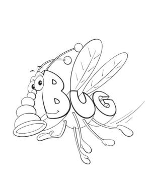 Sözcük Dünya boyama sayfası,  coloring page, Uçan Böcek, 