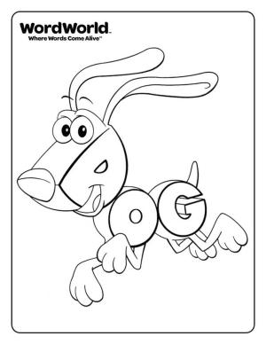 Sözcük Dünya boyama sayfası,  coloring page, Koşan Köpek, 