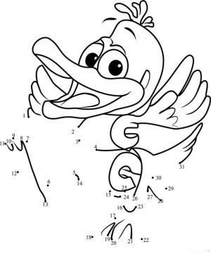 Sözcük Dünya boyama sayfası,  coloring page, Color de Pato por Número, 