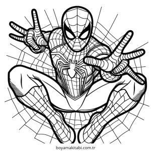 Spiderman boyama sayfası – PDF indir, sevimli karakter