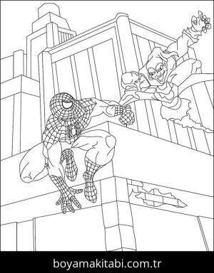 Spiderman boyama sayfası – çizgi film temalı, basit çizim