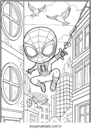 Spiderman boyama sayfası – evde etkinlik, ücretsiz yazdır