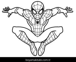 Spiderman boyama sayfası – çizgi film temalı, basit çizim