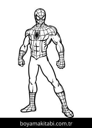 Spiderman boyama sayfası – sevimli karakter, sanatsal çalışma