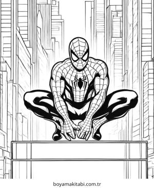 Spiderman boyama sayfası – sanatsal çalışma, çocuklar için