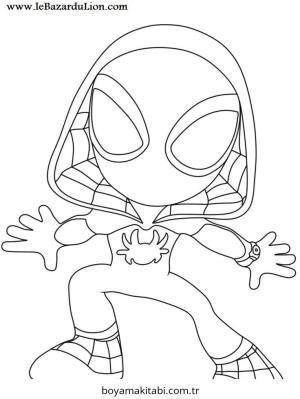Spiderman boyama sayfası – sevimli karakter, sanatsal çalışma