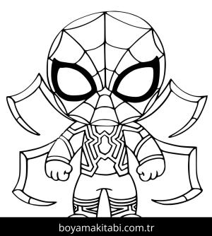 Spiderman boyama sayfası – PDF indir, sevimli karakter