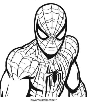 Spiderman boyama sayfası – basit çizim, kolay boyama