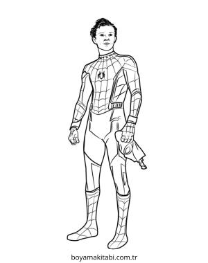 Spiderman boyama sayfası – basit çizim, kolay boyama
