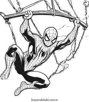 Spiderman boyama sayfası – çocuk aktivitesi, PDF indir