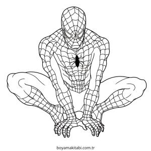 Spiderman boyama sayfası – sevimli karakter, sanatsal çalışma