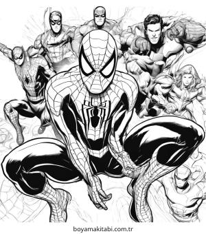 Spiderman boyama sayfası – keyifli zaman, renkli çizimler