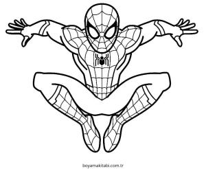 Spiderman boyama sayfası – çizgi film temalı, basit çizim