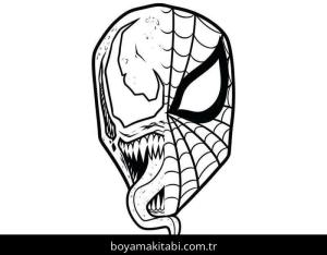 Spiderman boyama sayfası – basit çizim, kolay boyama