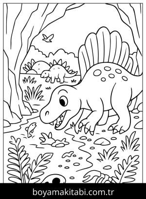 Spinosaurus Dinazor boyama sayfası,  coloring page, , Spinosaurus In Forest